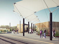 Nowoczesne centrum przesiadkowe w Mielnie zapewni obsługę w zakresie zbiorowej komunikacji kolejowej, autobusowej oraz rowerowej - fot. Urząd Miejski w Mielnie.